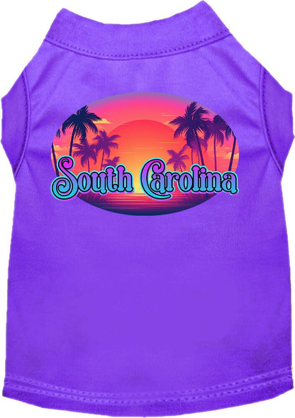 Camiseta serigrafiada para perros y gatos, para mascotas pequeñas y medianas (tallas XS a XL), "South Carolina Classic Beach"