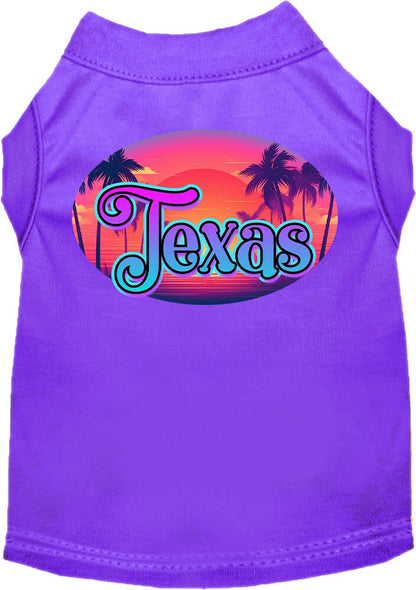 Camiseta serigrafiada para perros y gatos, para mascotas pequeñas y medianas (tallas XS a XL), "Texas Classic Beach"