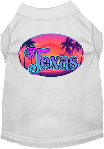 Camiseta serigrafiada para perros y gatos, para mascotas pequeñas y medianas (tallas XS a XL), "Texas Classic Beach"