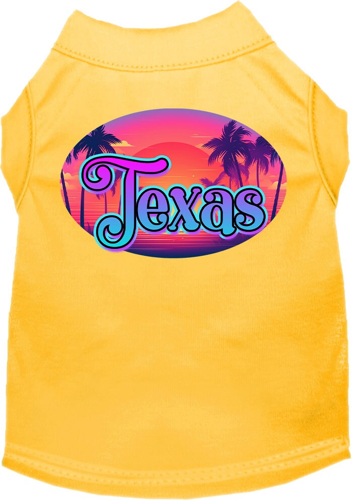 Camiseta serigrafiada para perros y gatos, para mascotas pequeñas y medianas (tallas XS a XL), "Texas Classic Beach"