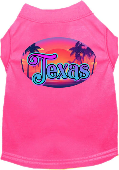 Camiseta serigrafiada para perros y gatos, para mascotas pequeñas y medianas (tallas XS a XL), "Texas Classic Beach"