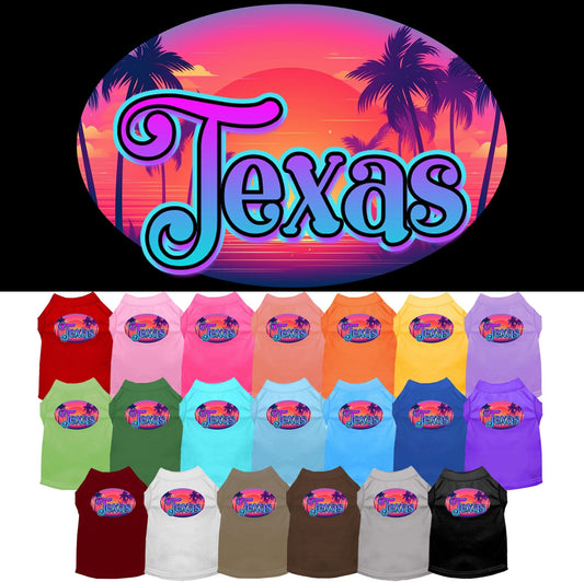 Camiseta serigrafiada para perros y gatos, para mascotas pequeñas y medianas (tallas XS a XL), "Texas Classic Beach"