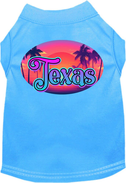 Pet Dog & Cat Screen Printed Shirt for Medium to Large Pets (Sizes 2XL-6XL), "Texas Classic Beach"