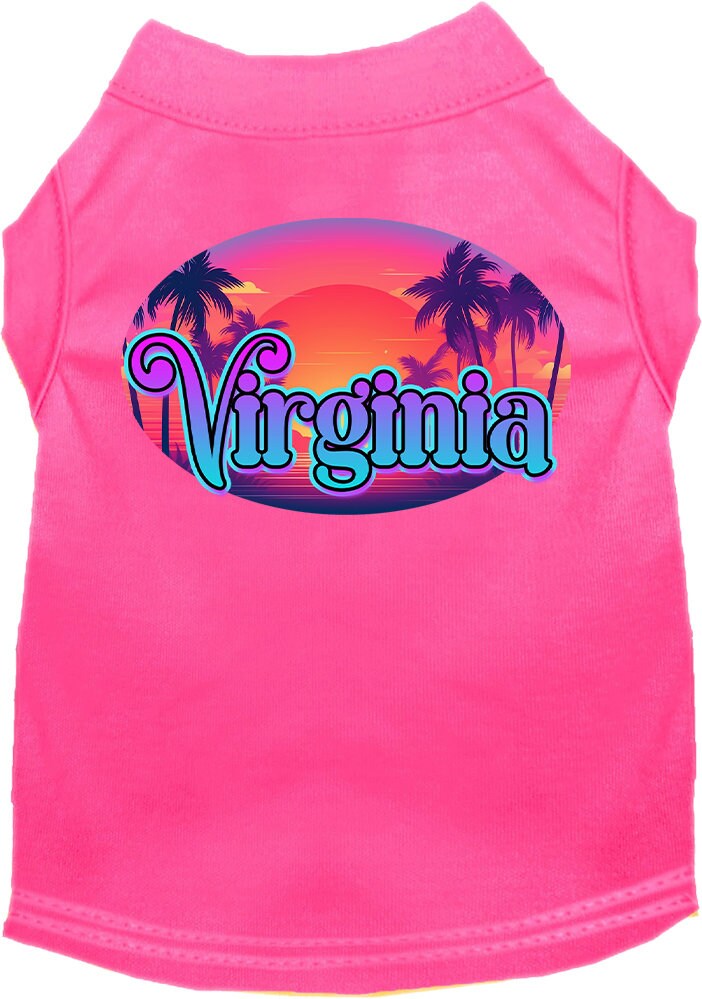 Camiseta serigrafiada para perros y gatos, para mascotas pequeñas y medianas (tallas XS a XL), "Virginia Classic Beach"