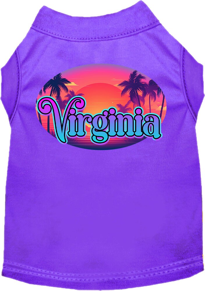 Camiseta serigrafiada para perros y gatos, para mascotas pequeñas y medianas (tallas XS a XL), "Virginia Classic Beach"