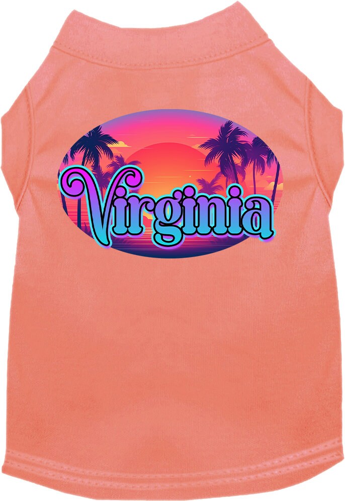 Pet Dog & Cat Screen Printed Shirt for Medium to Large Pets (Sizes 2XL-6XL), "Virginia Classic Beach"