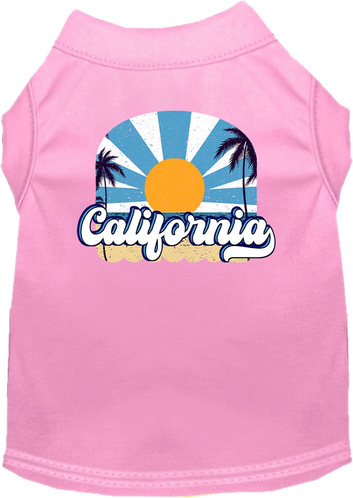 Camiseta serigrafiada para perros y gatos, para mascotas pequeñas y medianas (tallas XS a XL), "California Coast"