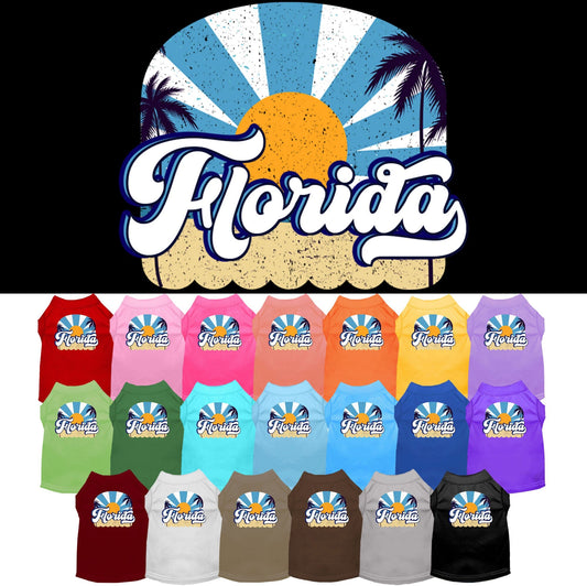 Pet Dog & Cat Screen Printed Shirt for Small to Medium Pets (Sizes XS-XL), "Florida Coast"