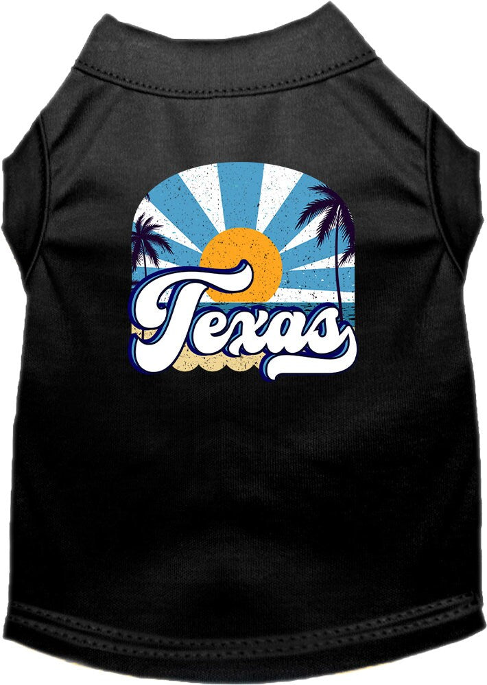 Camiseta serigrafiada para perros y gatos, para mascotas pequeñas y medianas (tallas XS a XL), "Texas Coast"