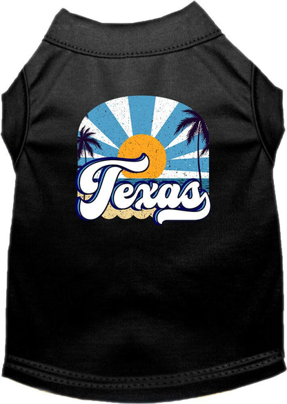 Camiseta serigrafiada para perros y gatos, para mascotas pequeñas y medianas (tallas XS a XL), "Texas Coast"