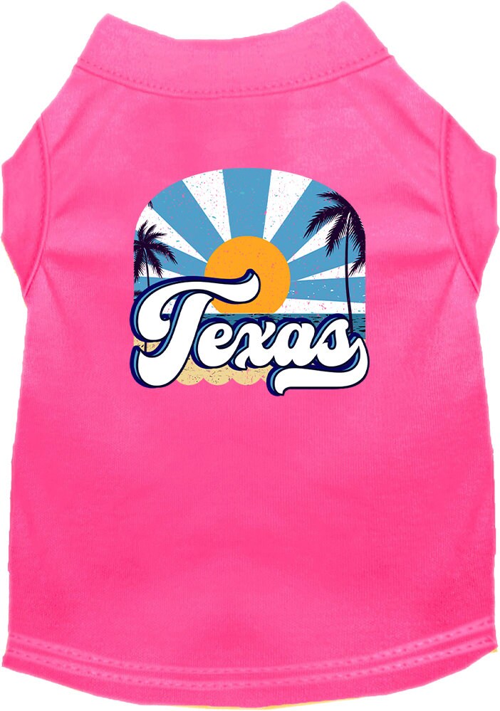 Camiseta serigrafiada para perros y gatos, para mascotas pequeñas y medianas (tallas XS a XL), "Texas Coast"