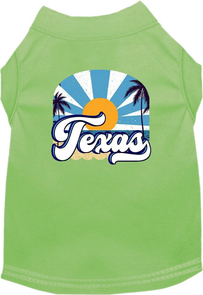 Camiseta serigrafiada para perros y gatos, para mascotas pequeñas y medianas (tallas XS a XL), "Texas Coast"