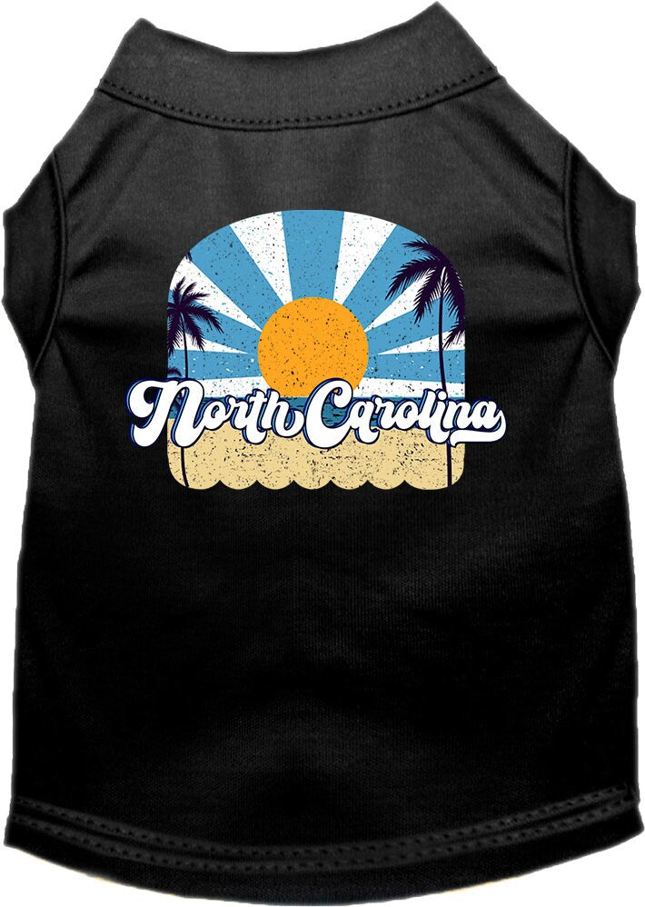 Camiseta serigrafiada para perros y gatos, para mascotas pequeñas y medianas (tallas XS a XL), "North Carolina Coast"