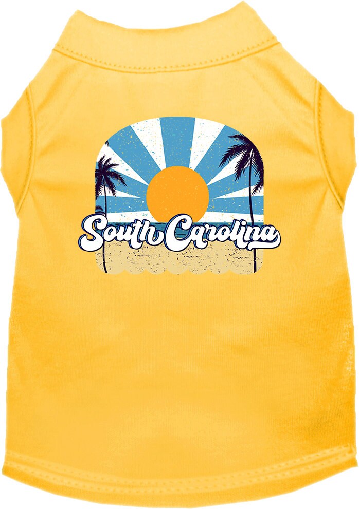 Camiseta serigrafiada para perros y gatos, para mascotas pequeñas y medianas (tallas XS a XL), "South Carolina Coast"