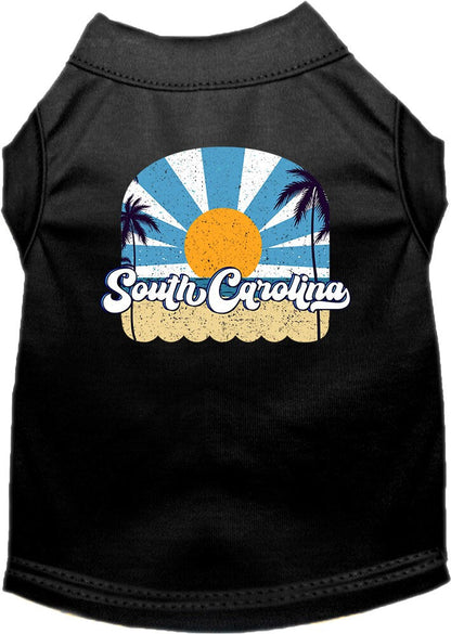 Camiseta serigrafiada para perros y gatos, para mascotas pequeñas y medianas (tallas XS a XL), "South Carolina Coast"