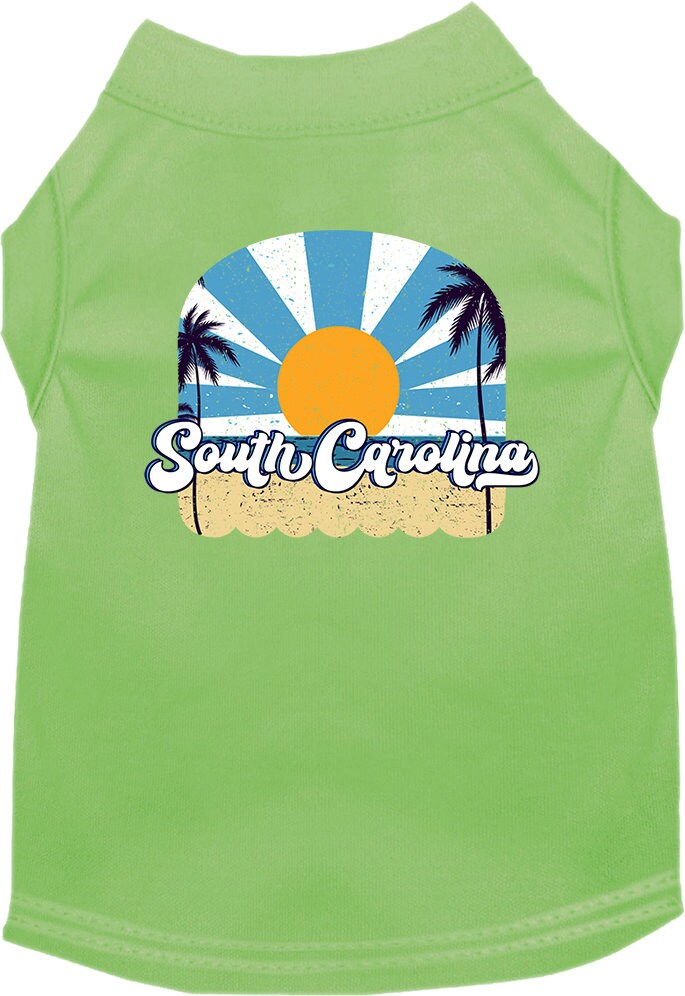 Camiseta serigrafiada para perros y gatos, para mascotas pequeñas y medianas (tallas XS a XL), "South Carolina Coast"