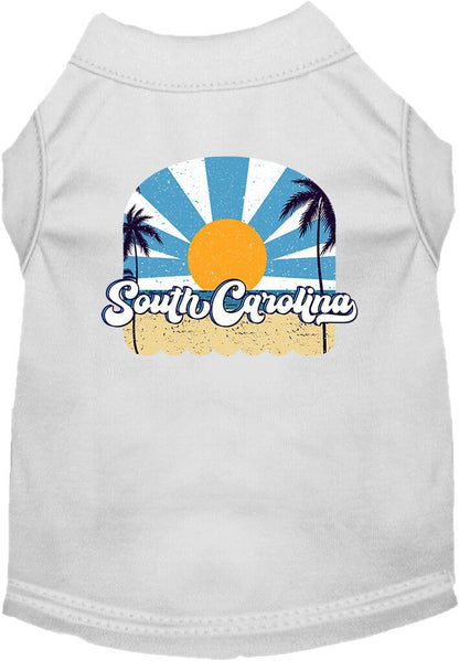 Camiseta serigrafiada para perros y gatos, para mascotas pequeñas y medianas (tallas XS a XL), "South Carolina Coast"