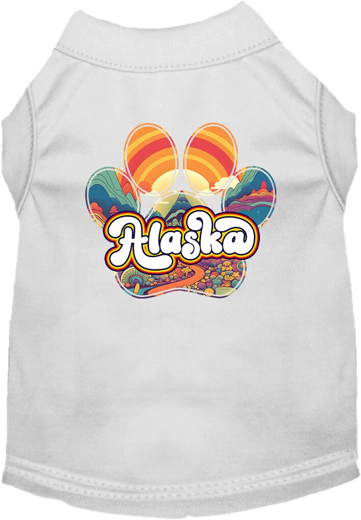 Camiseta serigrafiada para perros y gatos, para mascotas pequeñas y medianas (tallas XS a XL), "Alaska Groovy Summit"