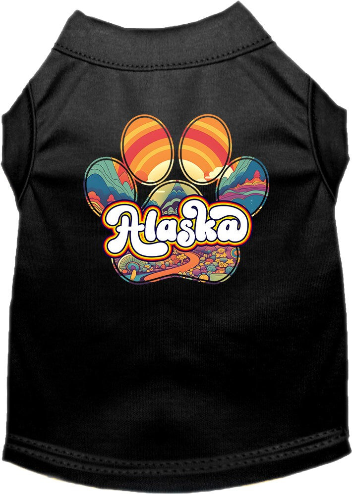 Camiseta serigrafiada para perros y gatos, para mascotas pequeñas y medianas (tallas XS a XL), "Alaska Groovy Summit"