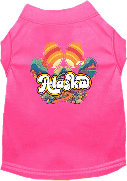 Camiseta serigrafiada para perros y gatos, para mascotas pequeñas y medianas (tallas XS a XL), "Alaska Groovy Summit"