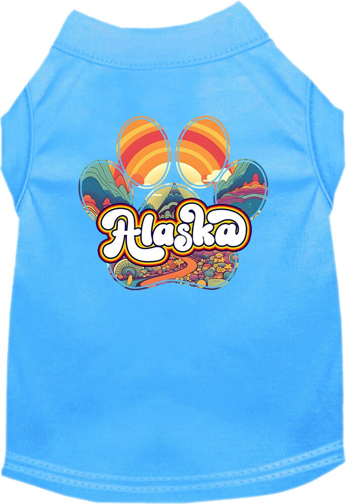 Camiseta serigrafiada para perros y gatos, para mascotas pequeñas y medianas (tallas XS a XL), "Alaska Groovy Summit"