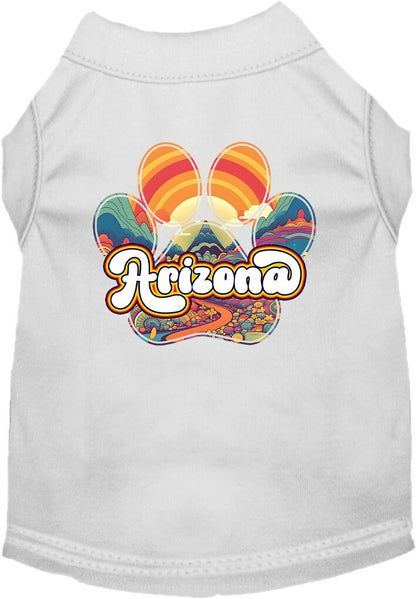 Camiseta serigrafiada para perros y gatos, para mascotas pequeñas y medianas (tallas XS a XL), "Arizona Groovy Summit"