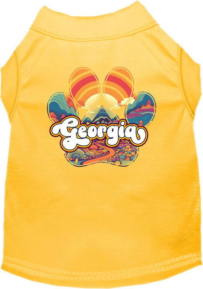 Camiseta serigrafiada para perros y gatos, para mascotas pequeñas y medianas (tallas XS a XL), "Georgia Groovy Summit"