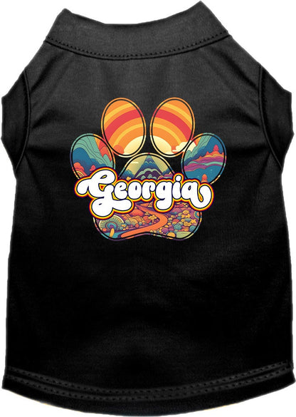 Camiseta serigrafiada para perros y gatos, para mascotas pequeñas y medianas (tallas XS a XL), "Georgia Groovy Summit"