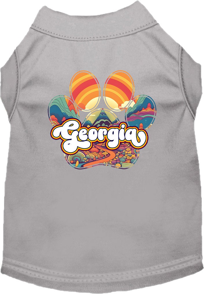 Camiseta serigrafiada para perros y gatos, para mascotas pequeñas y medianas (tallas XS a XL), "Georgia Groovy Summit"