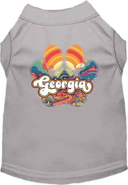 Camiseta serigrafiada para perros y gatos, para mascotas pequeñas y medianas (tallas XS a XL), "Georgia Groovy Summit"