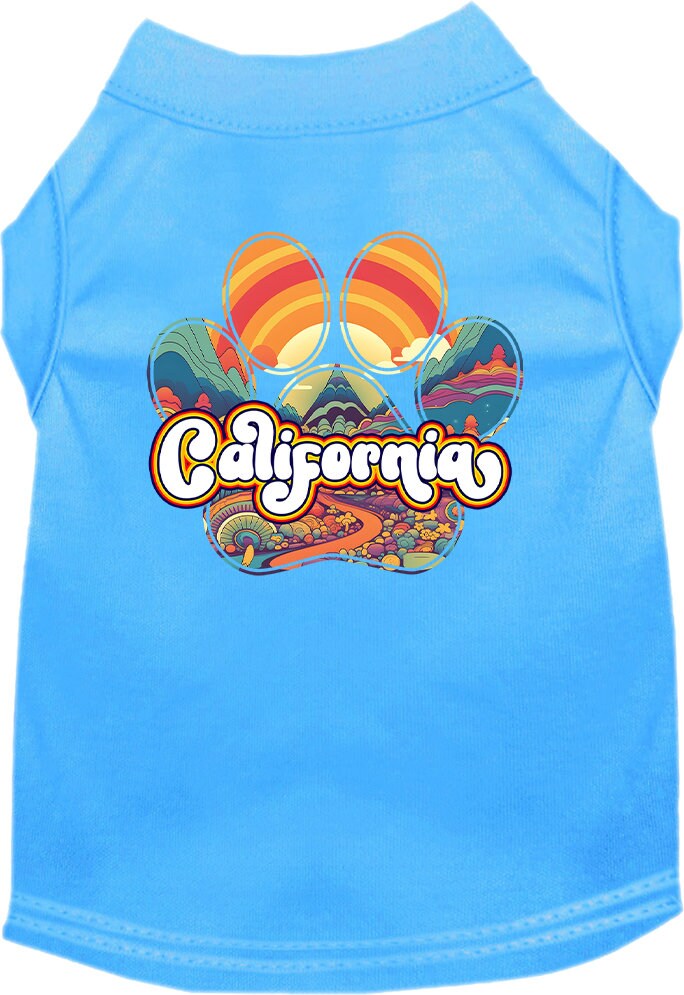 Pet Dog & Cat Screen Printed Shirt for Medium to Large Pets (Sizes 2XL-6XL), "California Groovy Summit"