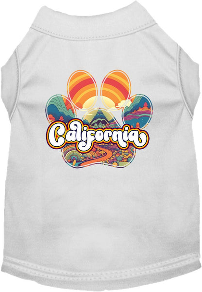 Pet Dog & Cat Screen Printed Shirt for Small to Medium Pets (Sizes XS-XL), "California Groovy Summit"