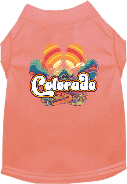 Pet Dog & Cat Screen Printed Shirt for Small to Medium Pets (Sizes XS-XL), "Colorado Groovy Summit"