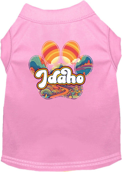 Camiseta serigrafiada para perros y gatos, para mascotas pequeñas y medianas (tallas XS a XL), "Idaho Groovy Summit"