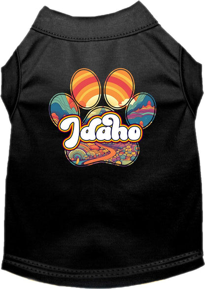 Camiseta serigrafiada para perros y gatos, para mascotas pequeñas y medianas (tallas XS a XL), "Idaho Groovy Summit"