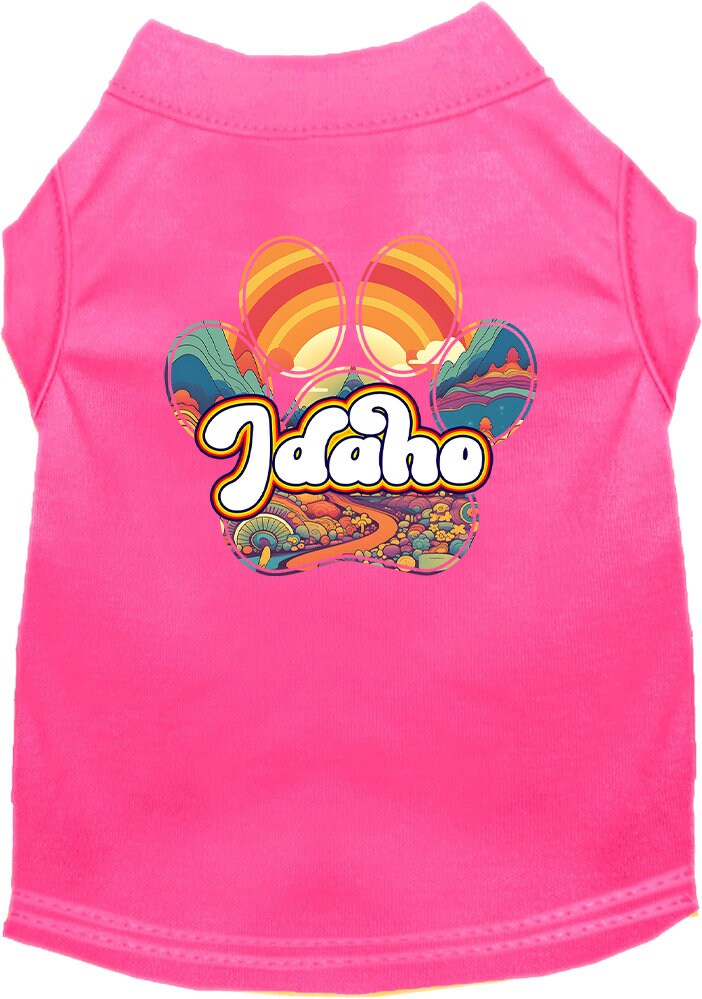 Camiseta serigrafiada para perros y gatos, para mascotas pequeñas y medianas (tallas XS a XL), "Idaho Groovy Summit"