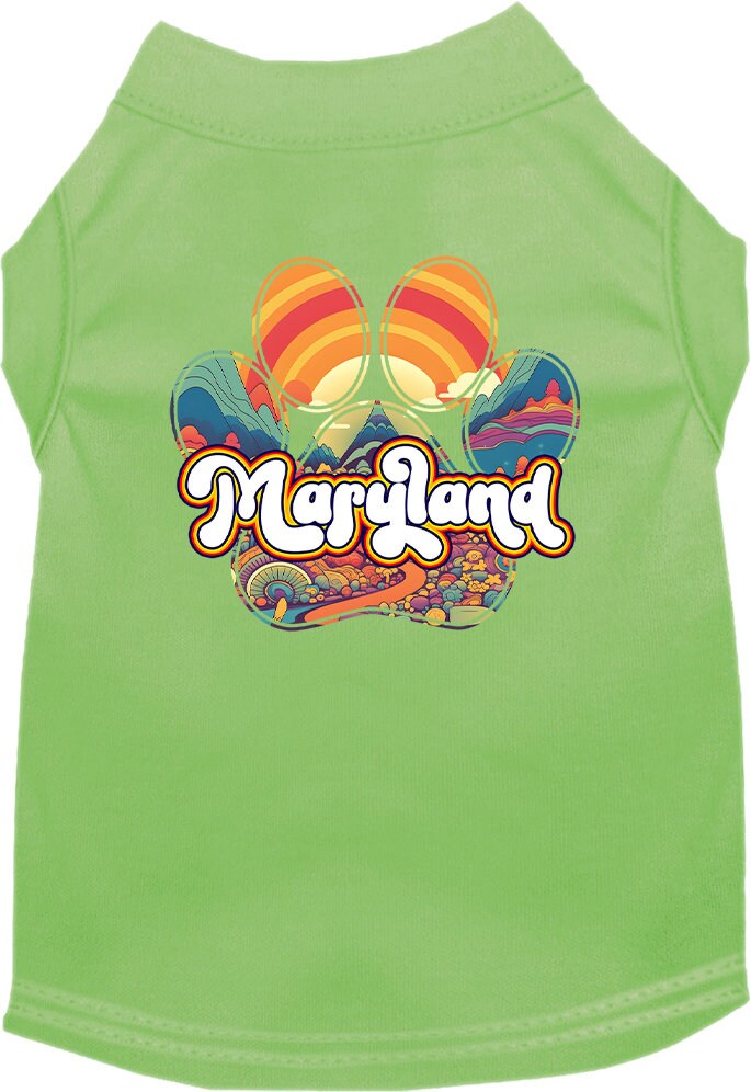 Camiseta serigrafiada para perros y gatos, para mascotas pequeñas y medianas (tallas XS a XL), "Maryland Groovy Summit"