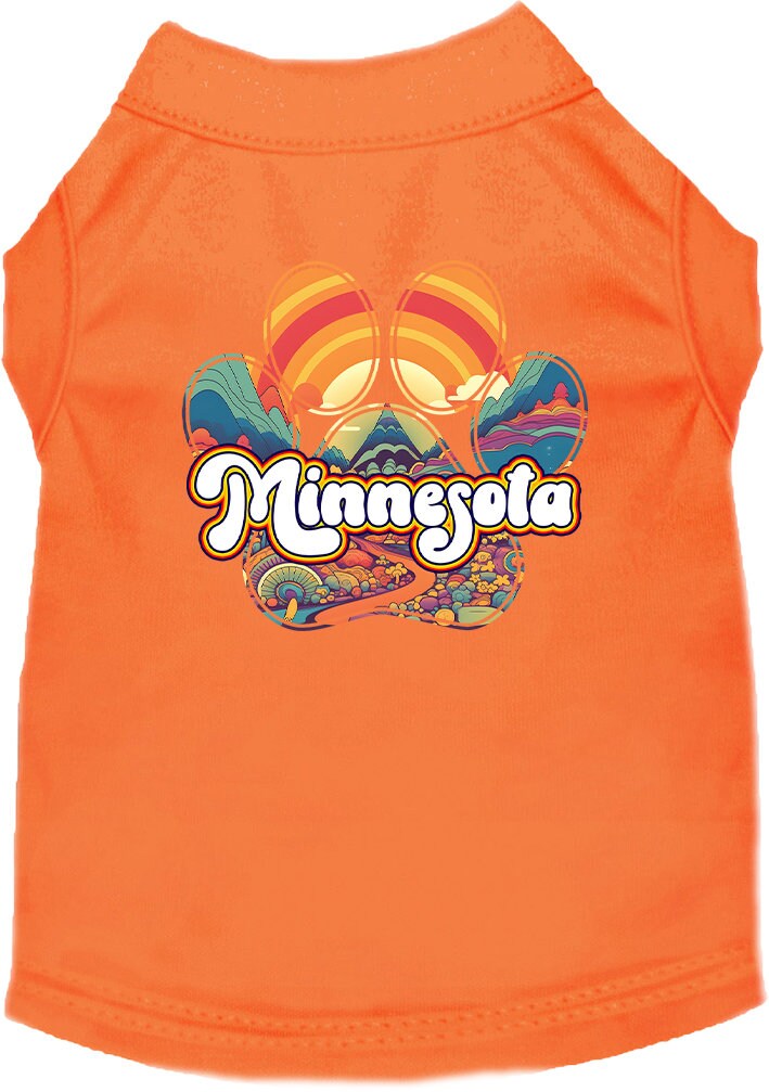 Camiseta serigrafiada para perros y gatos, para mascotas pequeñas y medianas (tallas XS a XL), "Minnesota Groovy Summit"