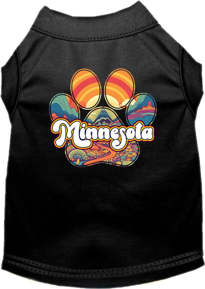 Camiseta serigrafiada para perros y gatos, para mascotas pequeñas y medianas (tallas XS a XL), "Minnesota Groovy Summit"