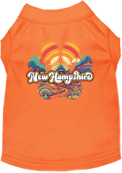 Camiseta serigrafiada para perros y gatos, para mascotas pequeñas y medianas (tallas XS a XL), "New Hampshire Groovy Summit"