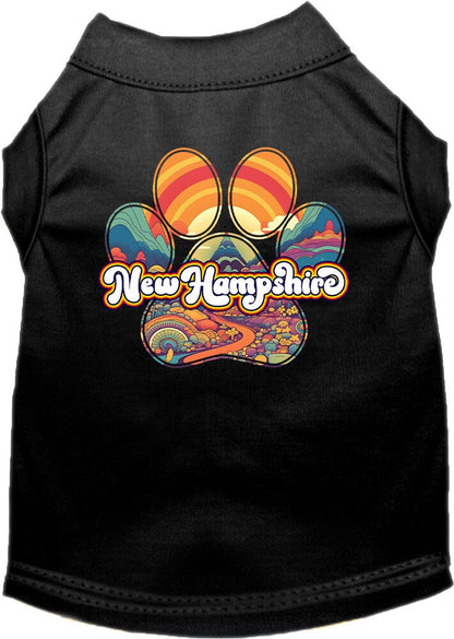 Camiseta serigrafiada para perros y gatos, para mascotas pequeñas y medianas (tallas XS a XL), "New Hampshire Groovy Summit"