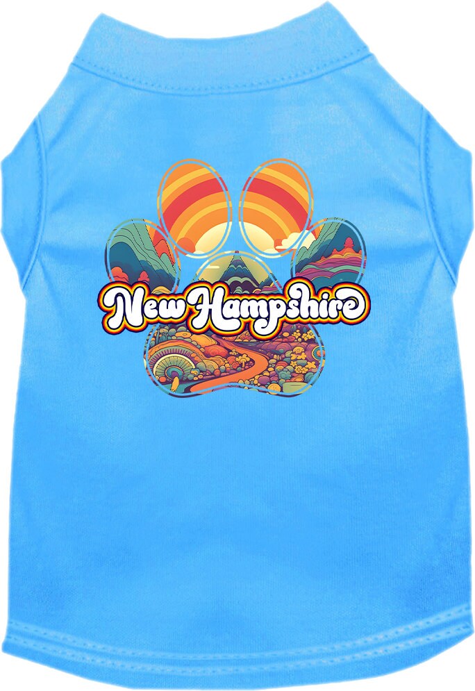 Camiseta serigrafiada para perros y gatos, para mascotas pequeñas y medianas (tallas XS a XL), "New Hampshire Groovy Summit"