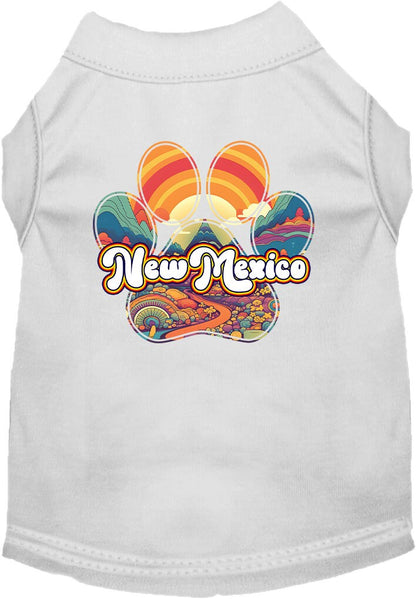 Camiseta serigrafiada para perros y gatos, para mascotas pequeñas y medianas (tallas XS a XL), "New Mexico Groovy Summit"