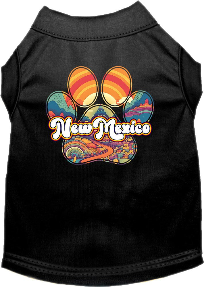 Camiseta serigrafiada para perros y gatos, para mascotas pequeñas y medianas (tallas XS a XL), "New Mexico Groovy Summit"