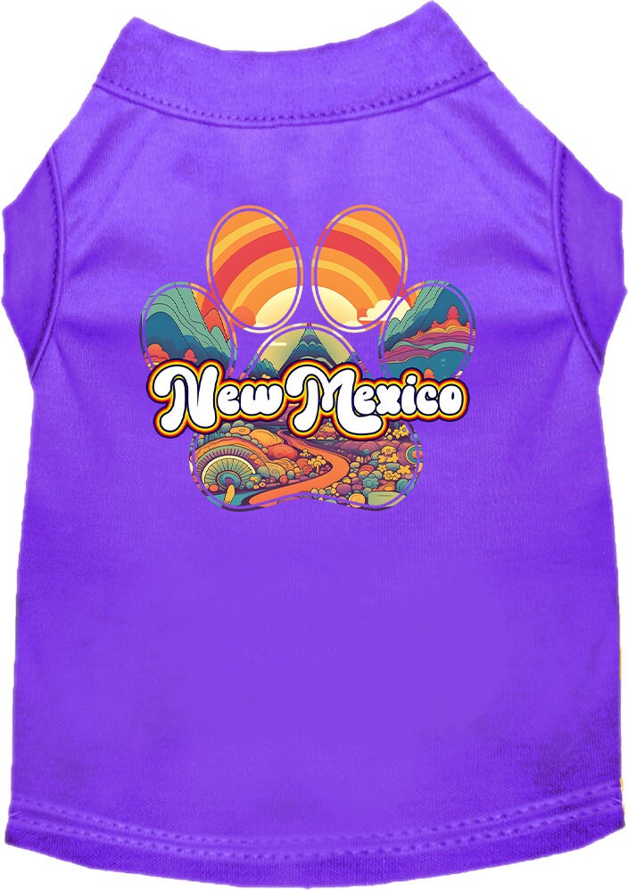 Camiseta serigrafiada para perros y gatos, para mascotas pequeñas y medianas (tallas XS a XL), "New Mexico Groovy Summit"