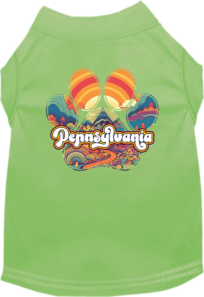 Camiseta serigrafiada para perros y gatos, para mascotas pequeñas y medianas (tallas XS a XL), "Pennsylvania Groovy Summit"