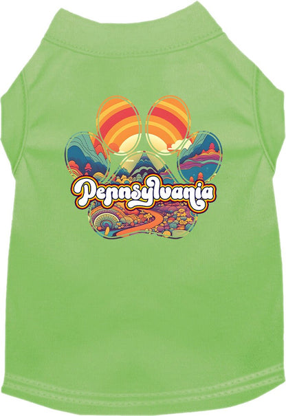 Camiseta serigrafiada para perros y gatos, para mascotas pequeñas y medianas (tallas XS a XL), "Pennsylvania Groovy Summit"