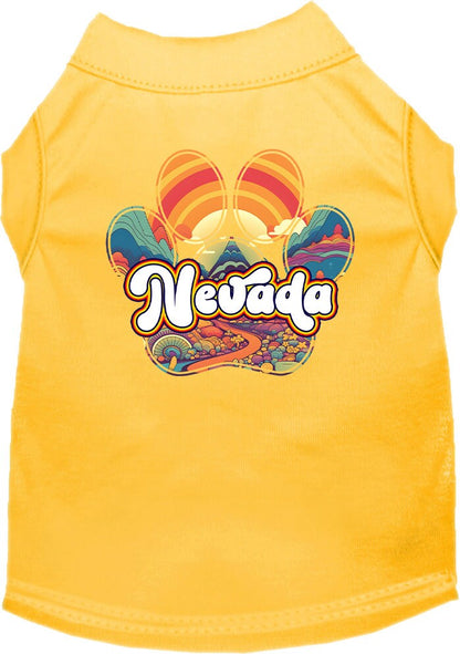 Camiseta serigrafiada para perros y gatos, para mascotas pequeñas y medianas (tallas XS a XL), "Nevada Groovy Summit"