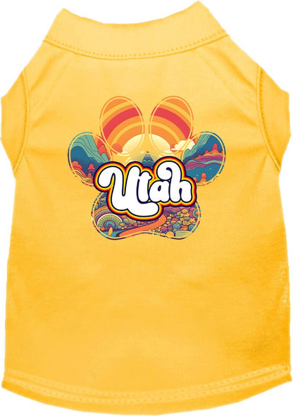 Camiseta serigrafiada para perros y gatos, para mascotas pequeñas y medianas (tallas XS a XL), "Utah Groovy Summit"