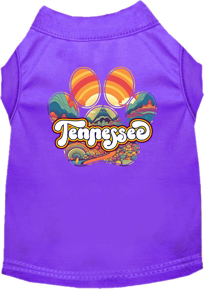 Camiseta serigrafiada para perros y gatos, para mascotas pequeñas y medianas (tallas XS a XL), "Tennessee Groovy Summit"